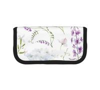 YUNWEIKEJI Fleurs Sauvages Florales aquarelles, Trousse à Crayons, Pochette à Crayons en Toile, Trousse à Crayons de Grande capacité, Trousse à cosmétiques