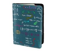 YUNWEIKEJI Formule mathématique imprimée, Porte-Passeport Portefeuille de Voyage en Cuir PU Étui pour Passeport Couvre-Passeport 5,5 Pouces