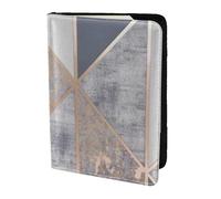 YUNWEIKEJI Géo Or Rose, Porte-Passeport Portefeuille de Voyage en Cuir PU Étui pour Passeport Couvre-Passeport 5,5 Pouces
