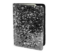 YUNWEIKEJI Gris argenté Scintillant, Porte-Passeport Portefeuille de Voyage en Cuir PU Étui pour Passeport Couvre-Passeport 5,5 Pouces