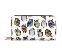 YUNWEIKEJI Hiboux Mignons Aquarelle, Portefeuille de Grande capacité pour Hommes Femmes Portefeuilles Carte de crédit Portefeuille en Cuir Microfibre