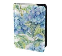 YUNWEIKEJI Hortensia Aquarelle Imprimée, Porte-Passeport Portefeuille de Voyage en Cuir PU Étui pour Passeport Couvre-Passeport 5,5 Pouces