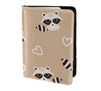 YUNWEIKEJI Impression Animale Mignonne de Raton Laveur, Porte-Passeport Portefeuille de Voyage en Cuir PU Étui pour Passeport Couvre-Passeport 5,5 Pouces