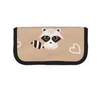 YUNWEIKEJI Impression Animale Mignonne de Raton Laveur, Trousse à Crayons, Pochette à Crayons en Toile, Trousse à Crayons de Grande capacité, Trousse à cosmétiques