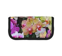 YUNWEIKEJI Impression d'orchidées, Trousse à Crayons, Pochette à Crayons en Toile, Trousse à Crayons de Grande capacité, Trousse à cosmétiques