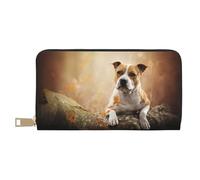 YUNWEIKEJI Impression du American Staffordshire Terrier, Portefeuille de Grande capacité pour Hommes Femmes Portefeuilles Carte de crédit Portefeuille en Cuir Microfibre