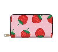 YUNWEIKEJI Impression Fraise Rose Kawaii, Portefeuille de Grande capacité pour Hommes Femmes Portefeuilles Carte de crédit Portefeuille en Cuir Microfibre