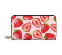 YUNWEIKEJI Impression Fraise Rose Kawaii, Portefeuille de Grande capacité pour Hommes Femmes Portefeuilles Carte de crédit Portefeuille en Cuir Microfibre