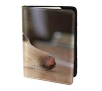 YUNWEIKEJI Impression Jaune Labrador Retriever, Porte-Passeport Portefeuille de Voyage en Cuir PU Étui pour Passeport Couvre-Passeport 5,5 Pouces