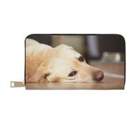 YUNWEIKEJI Impression Jaune Labrador Retriever, Portefeuille de Grande capacité pour Hommes Femmes Portefeuilles Carte de crédit Portefeuille en Cuir Microfibre