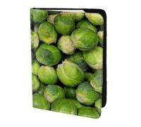 YUNWEIKEJI Imprimé Chou de Bruxelles Vert, Porte-Passeport Portefeuille de Voyage en Cuir PU Étui pour Passeport Couvre-Passeport 5,5 Pouces