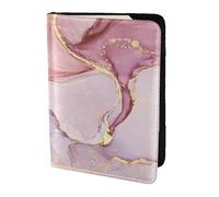 YUNWEIKEJI Imprimé Marbre Violet Et Or, Porte-Passeport Portefeuille de Voyage en Cuir PU Étui pour Passeport Couvre-Passeport 5,5 Pouces