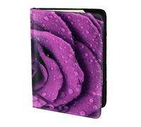 YUNWEIKEJI Imprimé Rose Pourpre, Porte-Passeport Portefeuille de Voyage en Cuir PU Étui pour Passeport Couvre-Passeport 5,5 Pouces