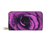 YUNWEIKEJI Imprimé Rose Pourpre, Portefeuille de Grande capacité pour Hommes Femmes Portefeuilles Carte de crédit Portefeuille en Cuir Microfibre