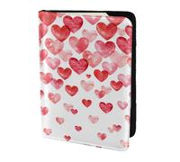 YUNWEIKEJI Imprimer des Coeurs Rouges tombants, Porte-Passeport Portefeuille de Voyage en Cuir PU Étui pour Passeport Couvre-Passeport 5,5 Pouces