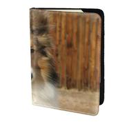 YUNWEIKEJI Joli Chien Sheltie, Porte-Passeport Portefeuille de Voyage en Cuir PU Étui pour Passeport Couvre-Passeport 5,5 Pouces