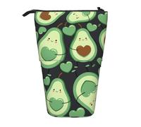 YUNWEIKEJI Joli Modèle sans Couture Coeur Avocat, Trousse à Crayons télescopique, Porte-Crayon sur Pied avec Pochette à Crayons à Fermeture éclair, Sac à stylos