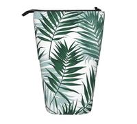 YUNWEIKEJI Jungle Tropicale, modèle sans Couture avec Feuilles de Palmier, Trousse à Crayons télescopique, Porte-Crayon sur Pied avec Pochette à Crayons à Fermeture éclair, Sac à stylos