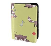 YUNWEIKEJI Kawaii Raton Laveur Mignon, Porte-Passeport Portefeuille de Voyage en Cuir PU Étui pour Passeport Couvre-Passeport 5,5 Pouces