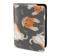 YUNWEIKEJI Lévrier Afghan Mignon, Porte-Passeport Portefeuille de Voyage en Cuir PU Étui pour Passeport Couvre-Passeport 5,5 Pouces