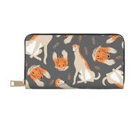 YUNWEIKEJI Lévrier Afghan Mignon, Portefeuille de Grande capacité pour Hommes Femmes Portefeuilles Carte de crédit Portefeuille en Cuir Microfibre