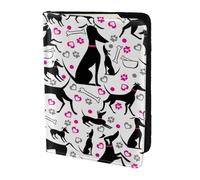 YUNWEIKEJI Lévriers et Coeur de Patte, Porte-Passeport Portefeuille de Voyage en Cuir PU Étui pour Passeport Couvre-Passeport 5,5 Pouces