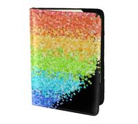 YUNWEIKEJI LGBT Gilter Arc-en-Ciel Gay, Porte-Passeport Portefeuille de Voyage en Cuir PU Étui pour Passeport Couvre-Passeport 5,5 Pouces