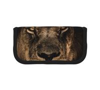 YUNWEIKEJI Lion d'Afrique Crinière Féline Sauvage Gros Plan Faune, Trousse à Crayons, Pochette à Crayons en Toile, Trousse à Crayons de Grande capacité, Trousse à cosmétiques