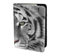 YUNWEIKEJI Magnifique imprimé Tigre Blanc, Porte-Passeport Portefeuille de Voyage en Cuir PU Étui pour Passeport Couvre-Passeport 5,5 Pouces