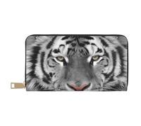 YUNWEIKEJI Magnifique imprimé Tigre Blanc, Portefeuille de Grande capacité pour Hommes Femmes Portefeuilles Carte de crédit Portefeuille en Cuir Microfibre