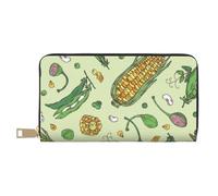YUNWEIKEJI Maïs Pois Gousses Haricots Câpres, Portefeuille de Grande capacité pour Hommes Femmes Portefeuilles Carte de crédit Portefeuille en Cuir Microfibre