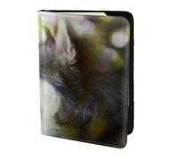 YUNWEIKEJI Malamute d'Alaska Bokeh Animaux Chiens Mignon, Porte-Passeport Portefeuille de Voyage en Cuir PU Étui pour Passeport Couvre-Passeport 5,5 Pouces