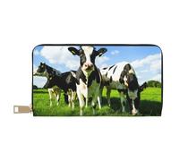 YUNWEIKEJI Manger des Vaches dans Les pâturages d'été, Portefeuille de Grande capacité pour Hommes Femmes Portefeuilles Carte de crédit Portefeuille en Cuir Microfibre