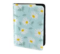 YUNWEIKEJI Marguerite Florale délicate Bleue et Blanche, Porte-Passeport Portefeuille de Voyage en Cuir PU Étui pour Passeport Couvre-Passeport 5,5 Pouces