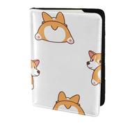 YUNWEIKEJI Mignon Corgi Cul, Porte-Passeport Portefeuille de Voyage en Cuir PU Étui pour Passeport Couvre-Passeport 5,5 Pouces
