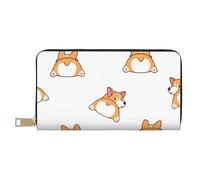 YUNWEIKEJI Mignon Corgi Cul, Portefeuille de Grande capacité pour Hommes Femmes Portefeuilles Carte de crédit Portefeuille en Cuir Microfibre