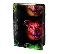 YUNWEIKEJI Modèle d'art Pitbull Arc-en-Ciel, Porte-Passeport Portefeuille de Voyage en Cuir PU Étui pour Passeport Couvre-Passeport 5,5 Pouces