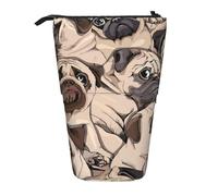 YUNWEIKEJI Modèle de Carlin drôle, Trousse à Crayons télescopique, Porte-Crayon sur Pied avec Pochette à Crayons à Fermeture éclair, Sac à stylos