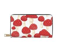 YUNWEIKEJI Modèle de Champignons Rouges Agaric Mouche, Portefeuille de Grande capacité pour Hommes Femmes Portefeuilles Carte de crédit Portefeuille en Cuir Microfibre