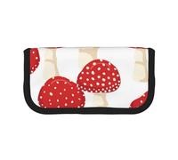 YUNWEIKEJI Modèle de Champignons Rouges Agaric Mouche, Trousse à Crayons, Pochette à Crayons en Toile, Trousse à Crayons de Grande capacité, Trousse à cosmétiques