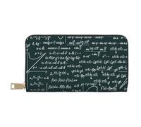 YUNWEIKEJI Modèle de formules mathématiques manuscrites, Portefeuille de Grande capacité pour Hommes Femmes Portefeuilles Carte de crédit Portefeuille en Cuir Microfibre