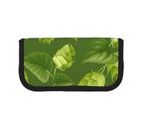 YUNWEIKEJI Modèle De Houblon Et De Feuilles Vertes, Trousse à Crayons, Pochette à Crayons en Toile, Trousse à Crayons de Grande capacité, Trousse à cosmétiques