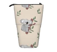 YUNWEIKEJI Modèle Mignon d'ours Koala de Dessin animé, Trousse à Crayons télescopique, Porte-Crayon sur Pied avec Pochette à Crayons à Fermeture éclair, Sac à stylos