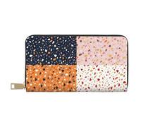 YUNWEIKEJI Modèles de terrazzo vectoriels sans Couture, Portefeuille de Grande capacité pour Hommes Femmes Portefeuilles Carte de crédit Portefeuille en Cuir Microfibre