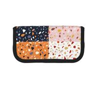 YUNWEIKEJI Modèles de terrazzo vectoriels sans Couture, Trousse à Crayons, Pochette à Crayons en Toile, Trousse à Crayons de Grande capacité, Trousse à cosmétiques