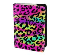 YUNWEIKEJI Motif géométrique Abstrait néon Lumineux, Porte-Passeport Portefeuille de Voyage en Cuir PU Étui pour Passeport Couvre-Passeport 5,5 Pouces