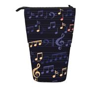 YUNWEIKEJI Motif Musical sans Couture, Trousse à Crayons télescopique, Porte-Crayon sur Pied avec Pochette à Crayons à Fermeture éclair, Sac à stylos