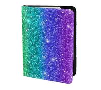 YUNWEIKEJI on dirait Un Arc-en-Ciel avec des Paillettes, Porte-Passeport Portefeuille de Voyage en Cuir PU Étui pour Passeport Couvre-Passeport 5,5 Pouces