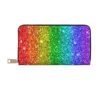 YUNWEIKEJI on dirait Un Arc-en-Ciel avec des Paillettes, Portefeuille de Grande capacité pour Hommes Femmes Portefeuilles Carte de crédit Portefeuille en Cuir Microfibre