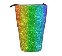 YUNWEIKEJI on dirait Un Arc-en-Ciel avec des Paillettes, Trousse à Crayons télescopique, Porte-Crayon sur Pied avec Pochette à Crayons à Fermeture éclair, Sac à stylos